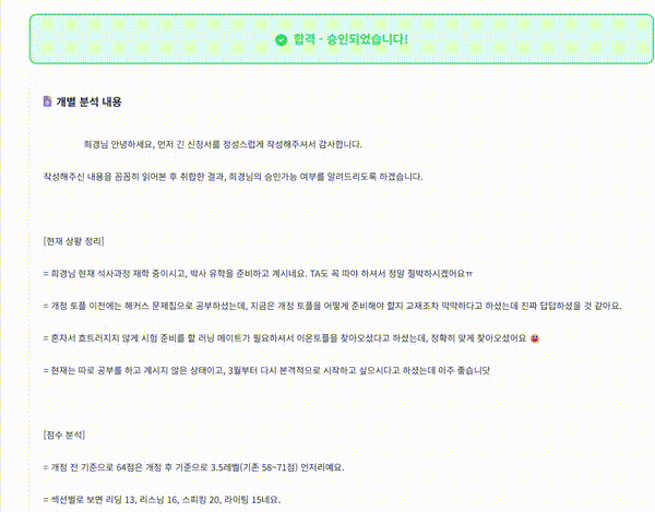 개별분석 진단서 예시